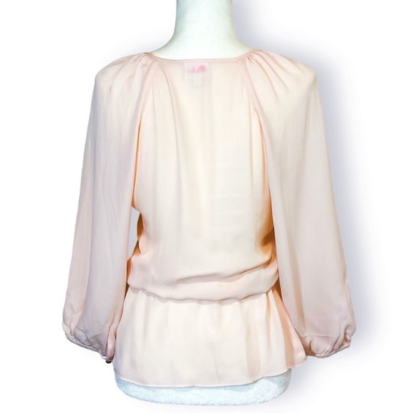 Parker Silk Surplice Peplum Top - Picture 3 of 6